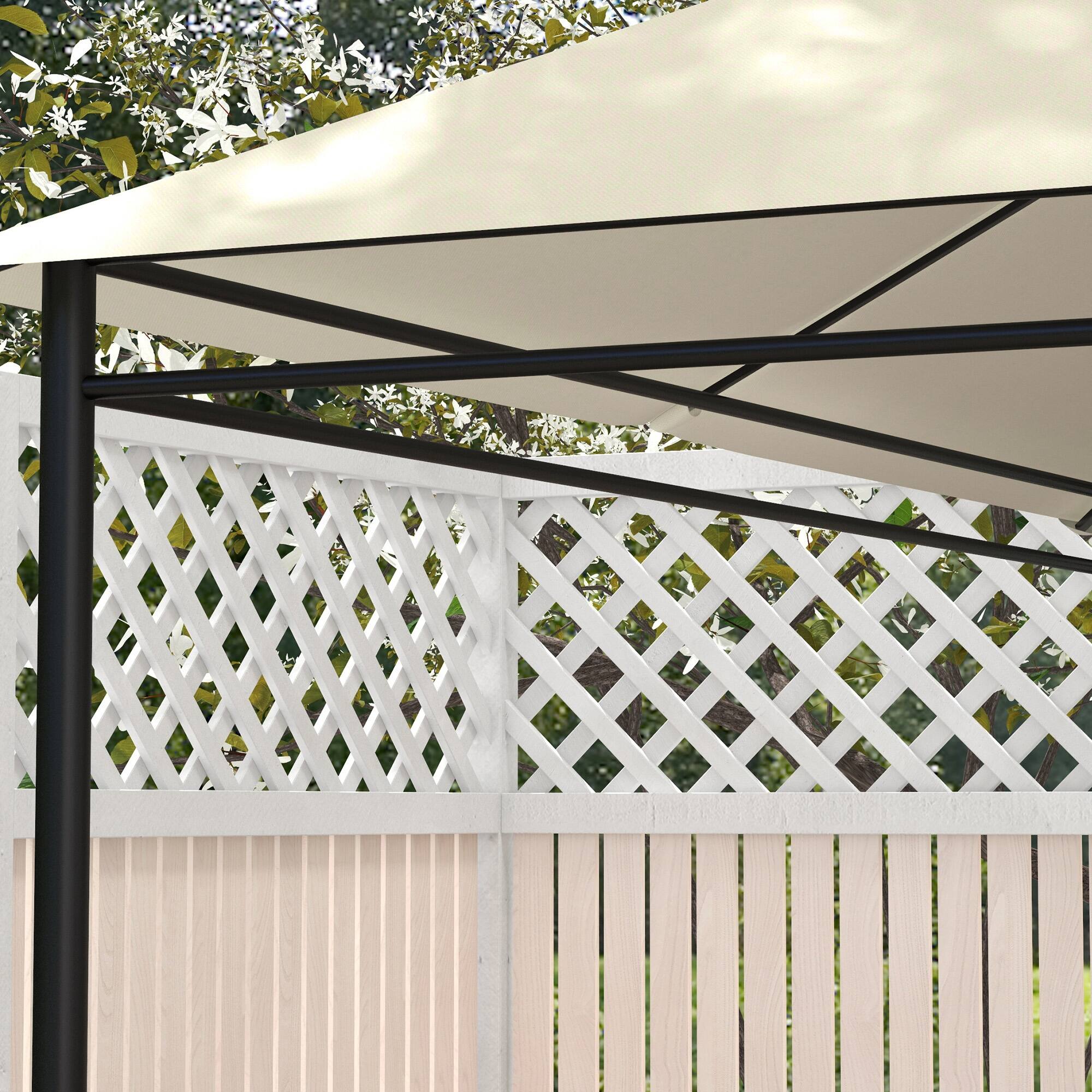 Alt View 7. Outsunny - 10' x 13' 84C-116 Model Gazebo Canopy Replacement, Outdoor Gazebo Cover Top Roof Replacement with Vents and Drain Holes - Cream White.