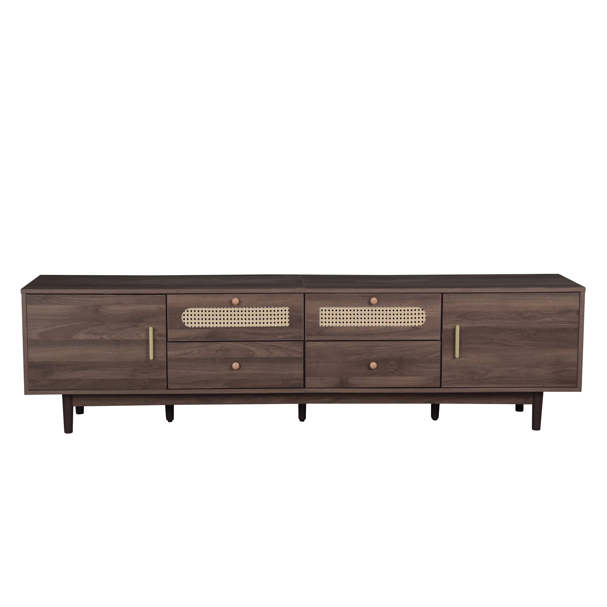 Alt View 3. Z-Edge - TV Stand for 85 Inch TV, Entertainment Center with 4 Drawers, TV Console with 2 Cabinets, Media Console for Living Room - Dark Brown.