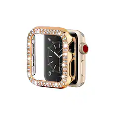 Front. Entronix - Entronix Diamond Case for Apple Watch Series Ultra 49mm with Built-In Screen Protector - Gold.