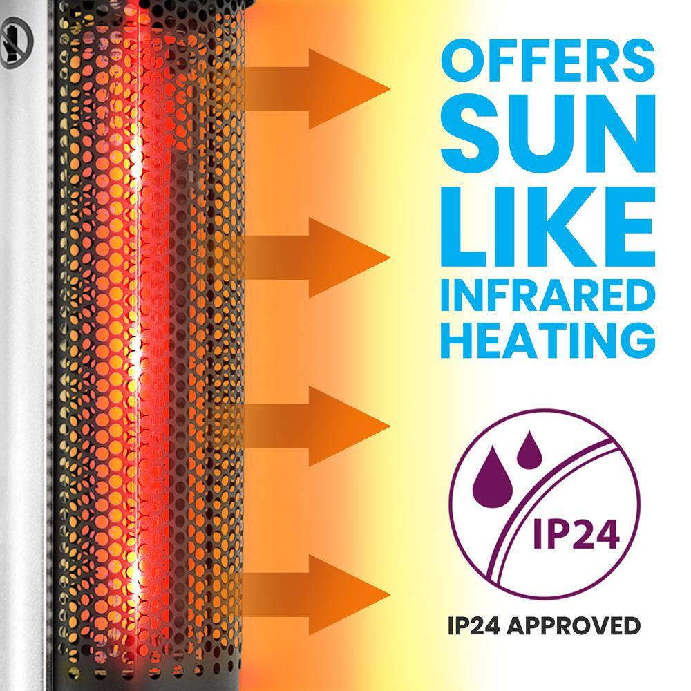 OFFERS SUN LIKE INFRARED HEATING  
IP24 APPROVED