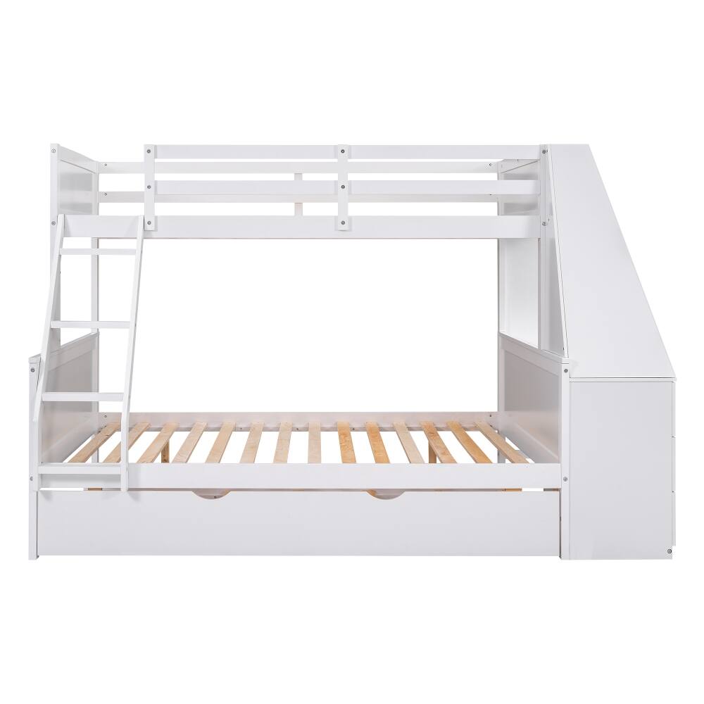 Alt View 9. Loheer - Loheer Twin Over Full Bunk Bed with Trundle Desk Storage White - White.