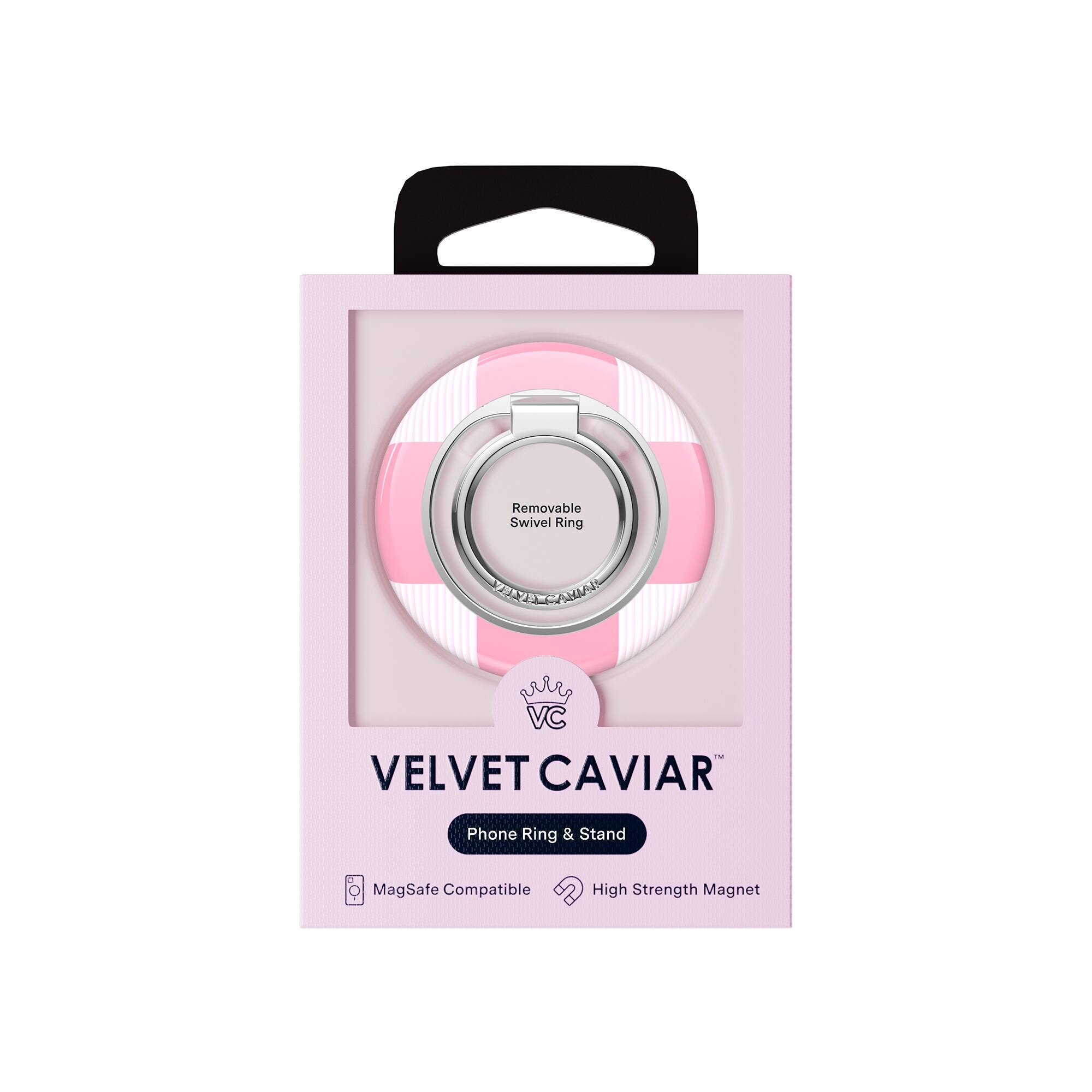 Removable Swivel Ring ZN SARIAL - VELVET CAVIAR Phone Ring & Stand MagSafe Compatible High Strength Magnet