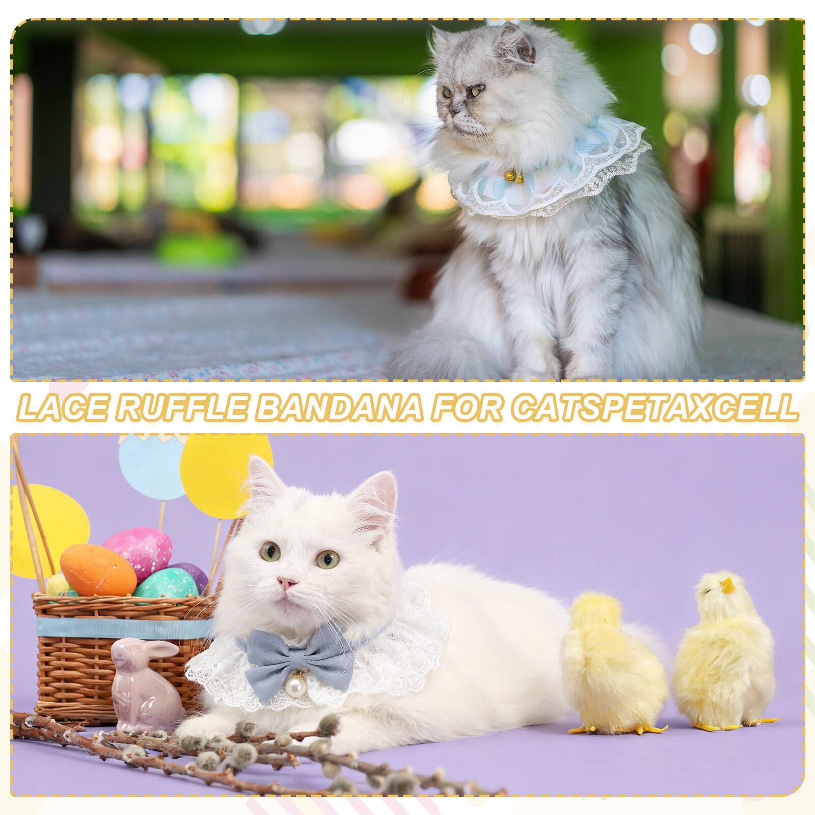 LACE RUFFLE BANDANA FOR CATS PETAXCELL