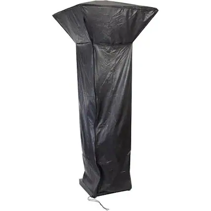 Front. Fire Sense - Fire Sense Vinyl Cover Full Length Outdoor For Gas Patio Heaters With Square Reflectors Heavy Duty 10 Gauge Felt Lined - Black.