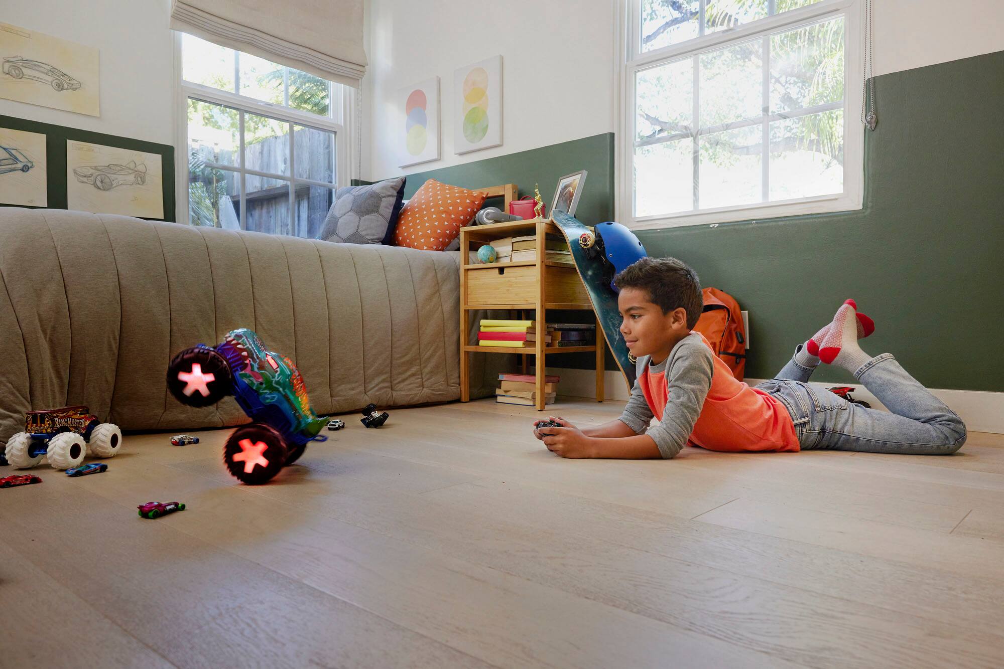 Alt View 16. Hot Wheels - Monster Trucks 1:15 Mega Wrex R/C - Blue.