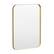 Angle. LOVMOR - Tempered Glass Rounded Rectangle Framed Wall-Mounted Bathroom Vanity Mirror - 24" x 32" - Gold.