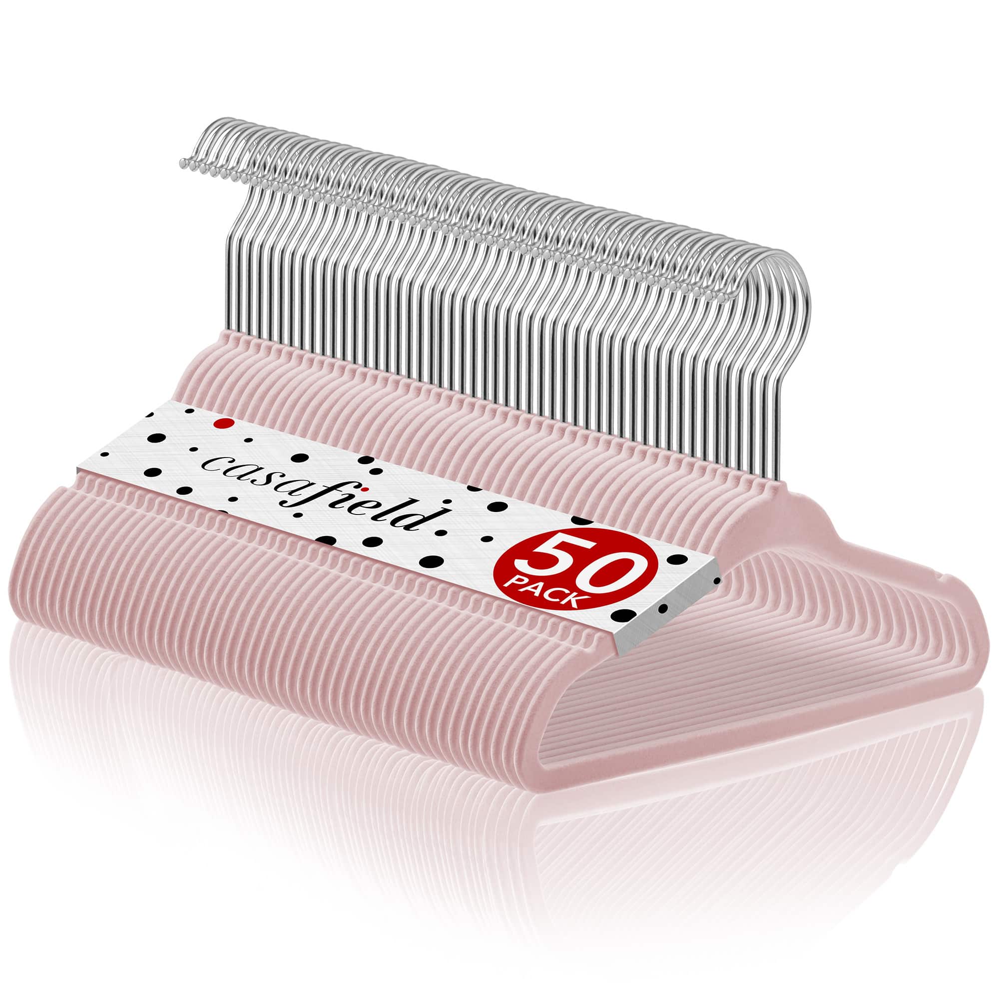 Casafield - 50 Velvet 11-in Baby Hangers - Light Pink