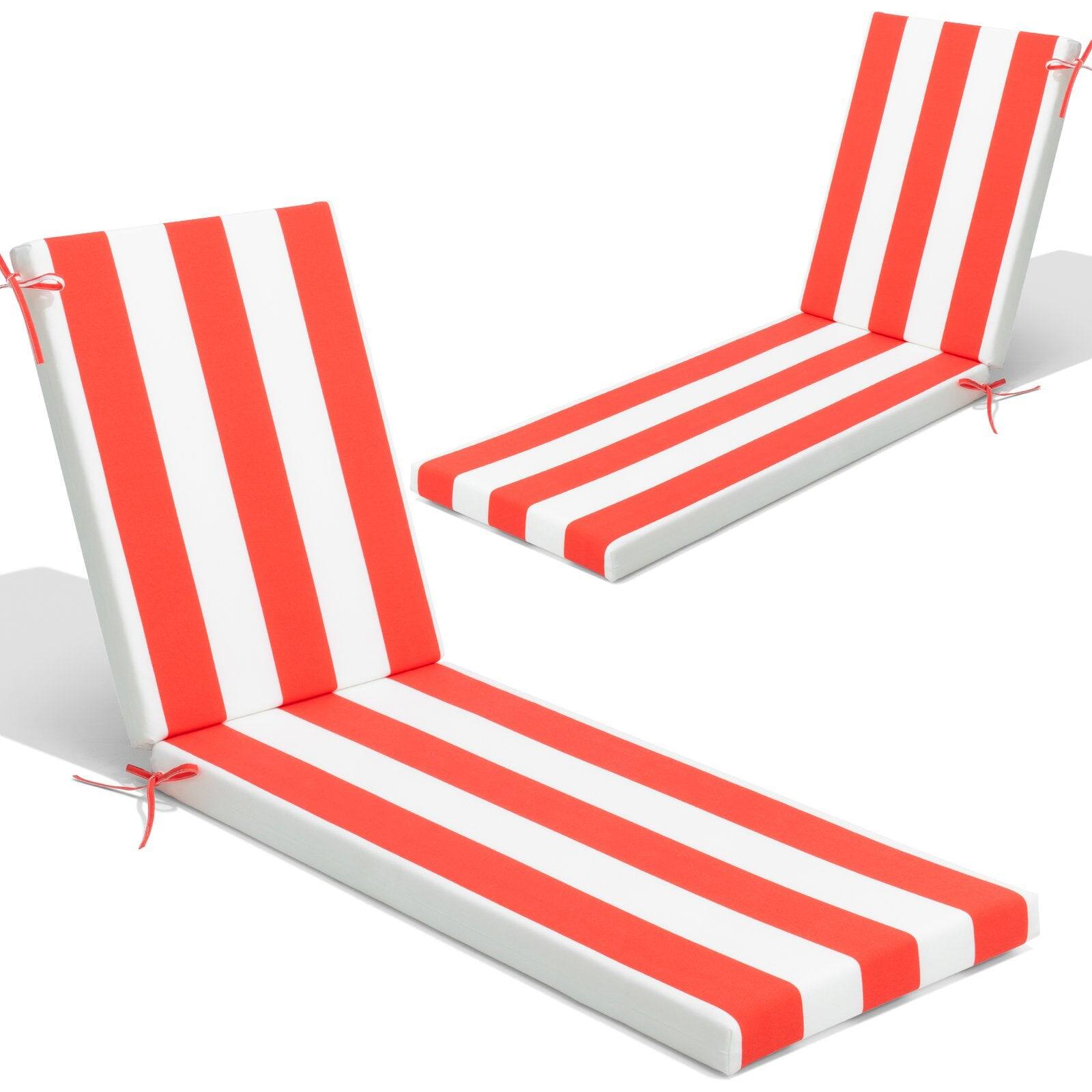Alt View 1. Crestlive Products - Crestlive Products Outdoor Patio Chaise Lounge Cushion with Sunbrella - Black White.