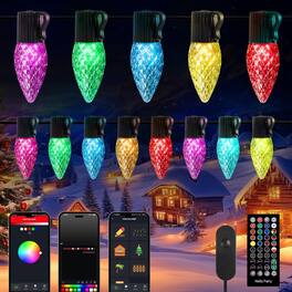 MOSZAR LLC - Smart C9 Christmas Lights – 200 LED, Color-Changing, App & Music Sync