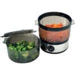 Front Zoom. Chef Buddy - Food Steamer Includes Timer and Two Containers - Black.