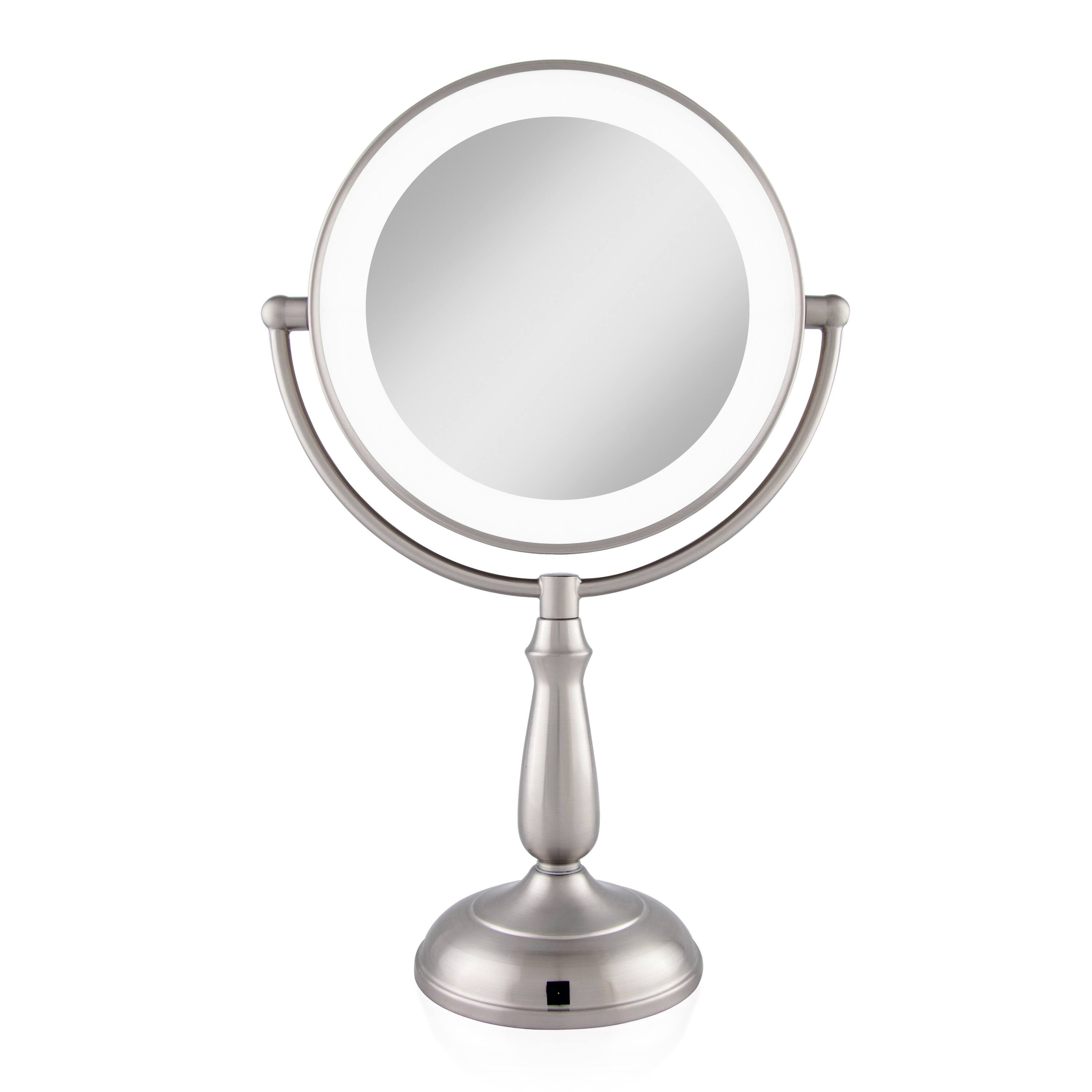 Alt View 1. Zadro - LED Lighted Makeup Mirror with Touch Control and Magnification Options 5X, 10X, 12X - Satin Nickel.