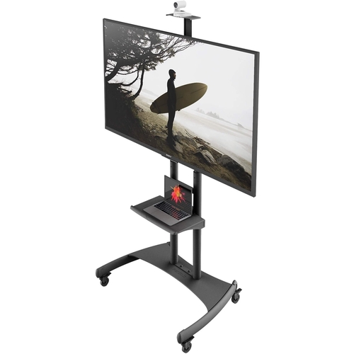 Kanto - Mobile TV Stand for Most Flat-Panel TVs Up to 82" - Black