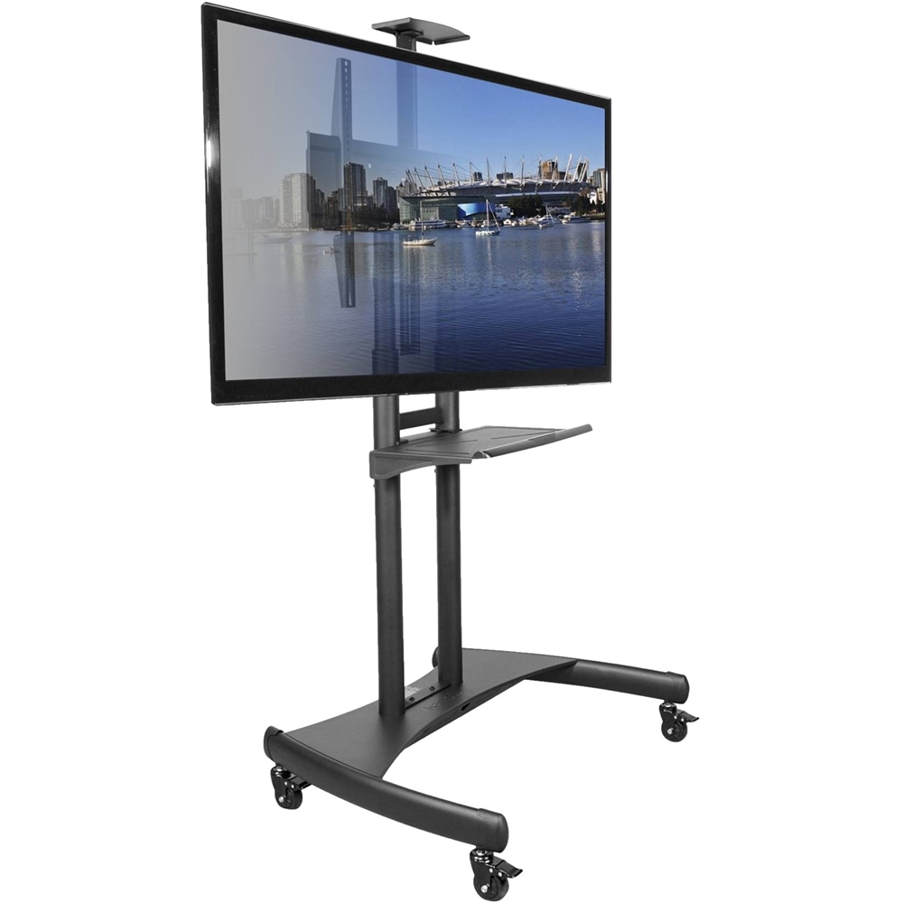 Left View: Kanto - Mobile TV Stand for Most Flat-Panel TVs Up to 82" - Black