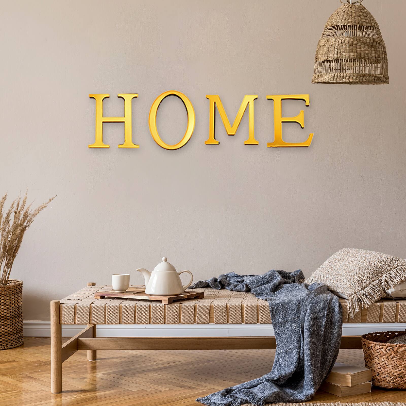 Alt View 5. Unique Bargains - 3D Alphabet Mirror Wall Sticker, Acrylic Letter C Self-Adhesive Home Decor for Living Room, Bedroom - Gold.