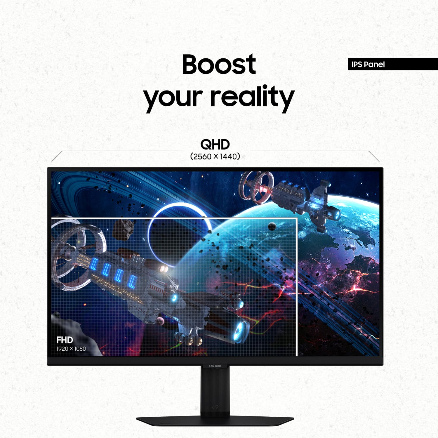 Boost your reality with an IPS Panel QHD (2560 x 1440) monitor. This s3 FHD 1920 x 1080 monitor offers a high-quality display for an immersive gaming experience.