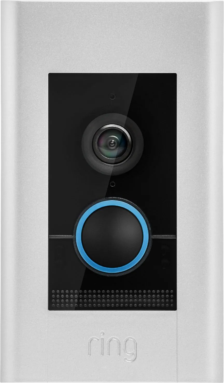 Front. Ring - Video Doorbell Elite - WHITE.