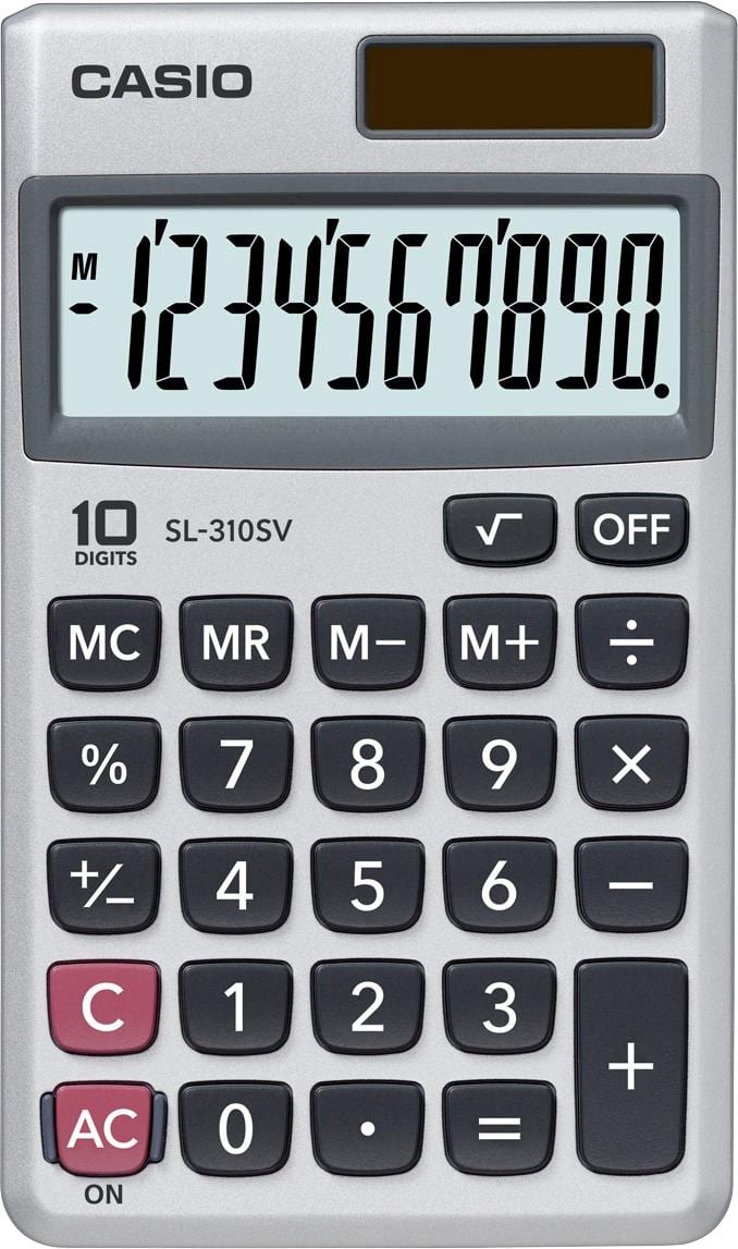 Front. Casio - Portable Calculator - Silver.