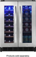 Insignia™ - 42 Bottle or 114 Can Built-in Dual Zone Wine and Beverage Cooler - Stainless steel - Front_Zoom