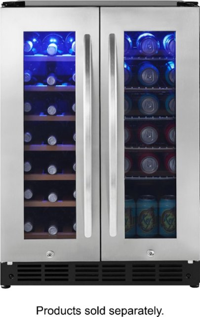 Front Zoom. Insignia™ - 42 Bottle or 114 Can Built-in Dual Zone Wine and Beverage Cooler - Stainless steel.