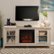 Alt View Zoom 1. Walker Edison - Traditional Two Glass Door Fireplace TV Stand for Most TVs up to 65" - White Oak.
