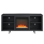 Front Zoom. Walker Edison - Modern Open Storage Fireplace TV Stand for Most TVs up to 65" - Black.