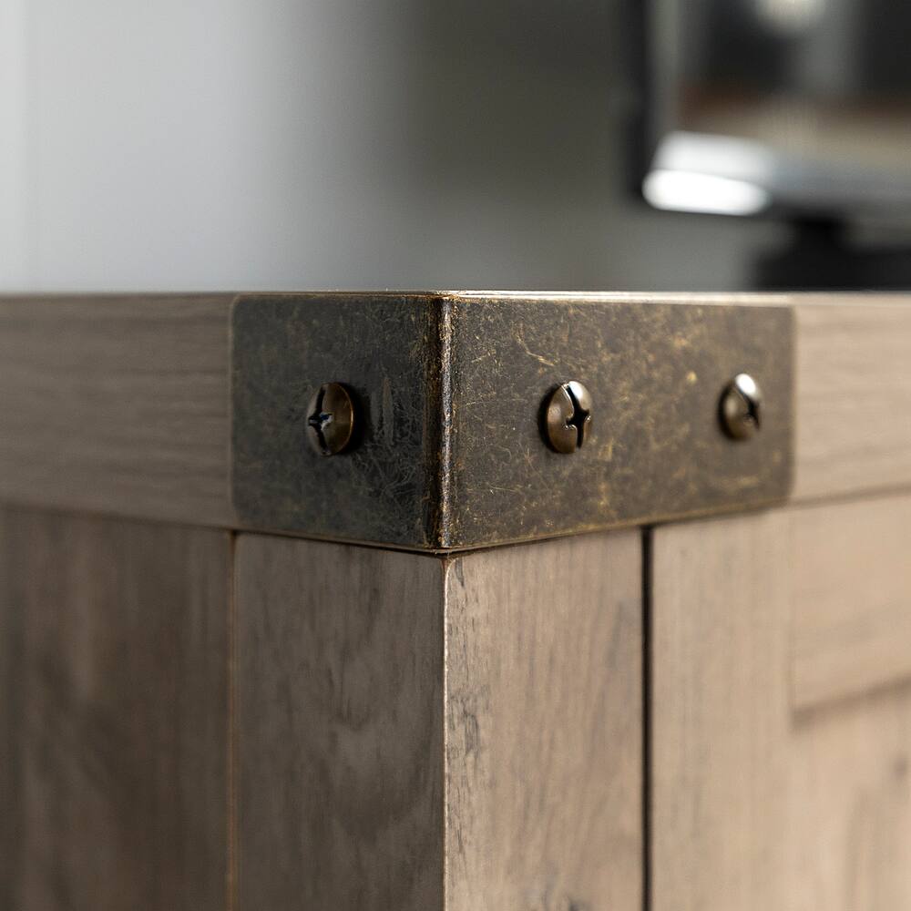 Alt View 13. Walker Edison - Rustic Barn Door Style Stand for Most TVs Up to 65" - Gray Wash.