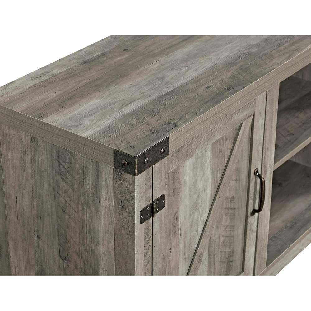 Alt View 1. Walker Edison - Rustic Barn Door Style Stand for Most TVs Up to 65" - Gray Wash.