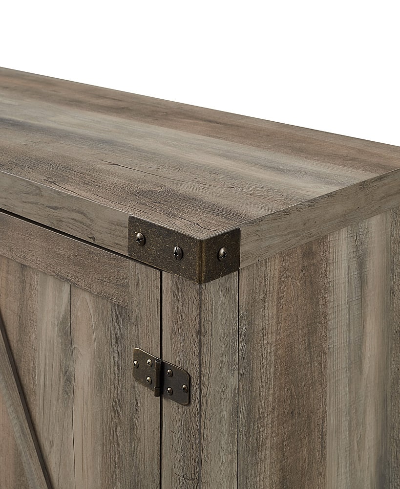 Alt View 3. Walker Edison - Rustic Barn Door Style Stand for Most TVs Up to 65" - Gray Wash.