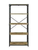 Walker Edison - Industrial Wood 4-Shelf Bookcase - Barnwood - Front_Zoom