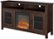 Left Zoom. Walker Edison - Tall Glass Two Door Soundbar Storage Fireplace TV Stand for Most TVs Up to 65" - Traditional Brown.