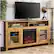 Alt View 18. Walker Edison - 58" Tall Glass Two Door Soundbar Storage Fireplace TV Stand for Most TVs Up to 65" - Barnwood.