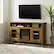 Alt View 3. Walker Edison - 58" Tall Glass Two Door Soundbar Storage Fireplace TV Stand for Most TVs Up to 65" - Barnwood.