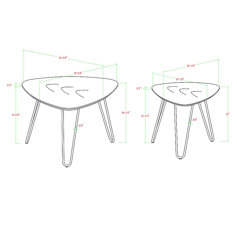 Best Buy Walker Edison 2Piece Nesting Table Set Walnut BBF24HPNCWT