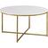 Front. Walker Edison - Modern Glam Round Coffee Table - Faux Marble.