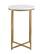 Front. Walker Edison - Modern Glam Side Table - Faux White Marble & Gold.