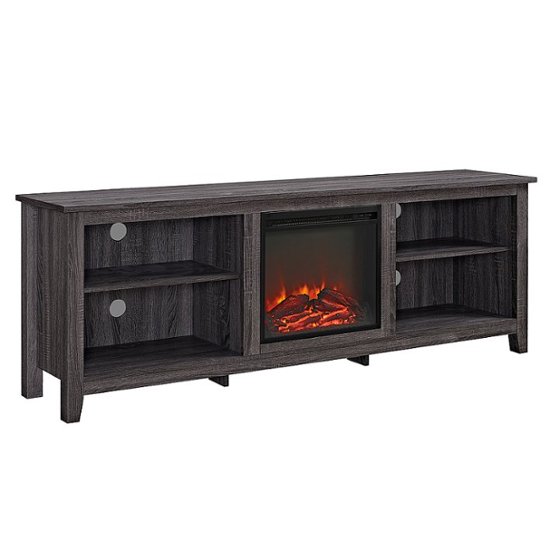 Front Zoom. Walker Edison - Open Storage Fireplace TV Stand for Most TVs Up to 85" - Charcoal.