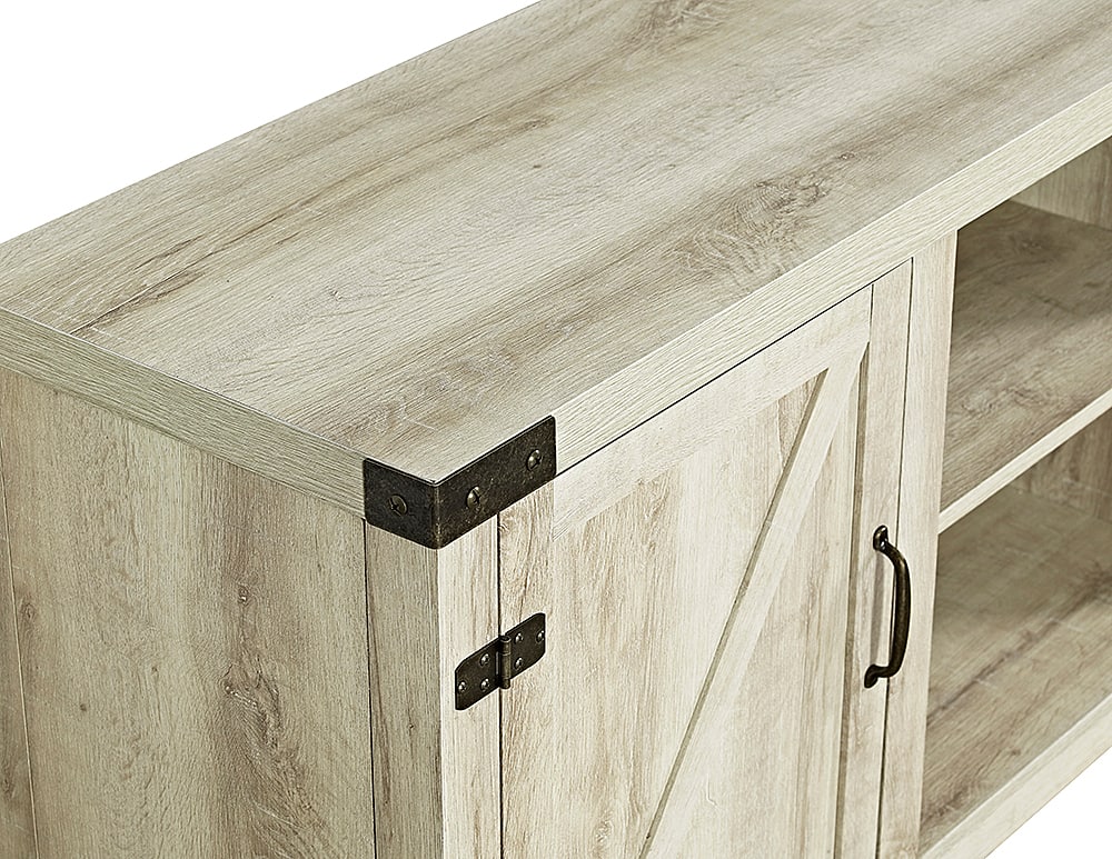 Alt View 12. Walker Edison - Rustic Barn Door Style Stand for Most TVs Up to 65" - White Oak.