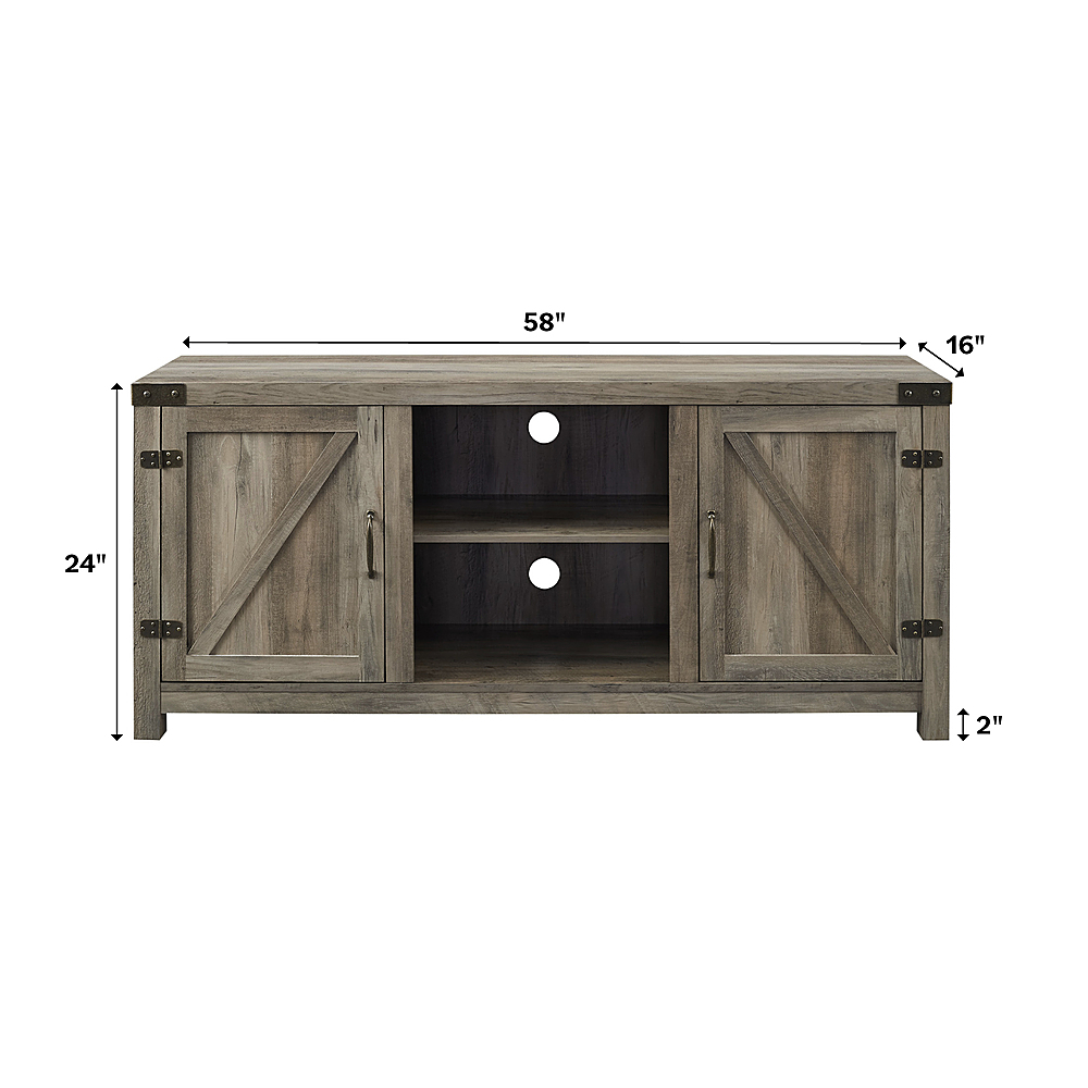 Alt View 17. Walker Edison - Rustic Barn Door Style Stand for Most TVs Up to 65" - White Oak.