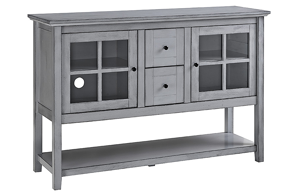 Angle View: Walker Edison - Angelo Mid Century Modern TV Stand Cabinet for Most Flat-Panel TVs Up to 55" - White