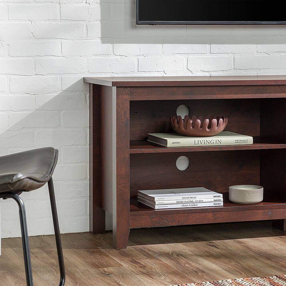 Alt View 15. Walker Edison - Modern 58" Wood Open Storage TV Stand for Most TVs up to 65" - Brown.
