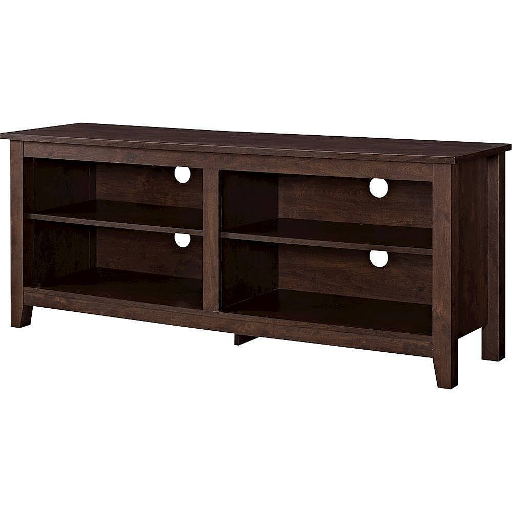 Left Zoom. Walker Edison - Modern 58" Wood Open Storage TV Stand for Most TVs up to 65" - Brown.