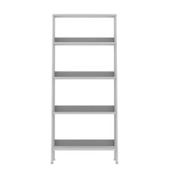 Walker Edison - 55" Leaning Ladder 4-Shelf Bookcase - White - Front_Zoom