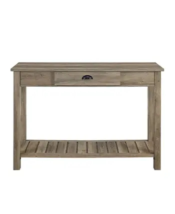 Front. Walker Edison - 48" Wood Storage Entry Accent Table - Gray Wash.