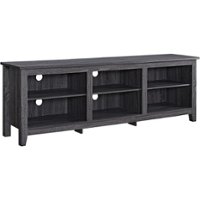 Walker Edison - Modern Open 6 Cubby Storage TV Stand for TVs up to 78" - Charcoal - Front_Zoom