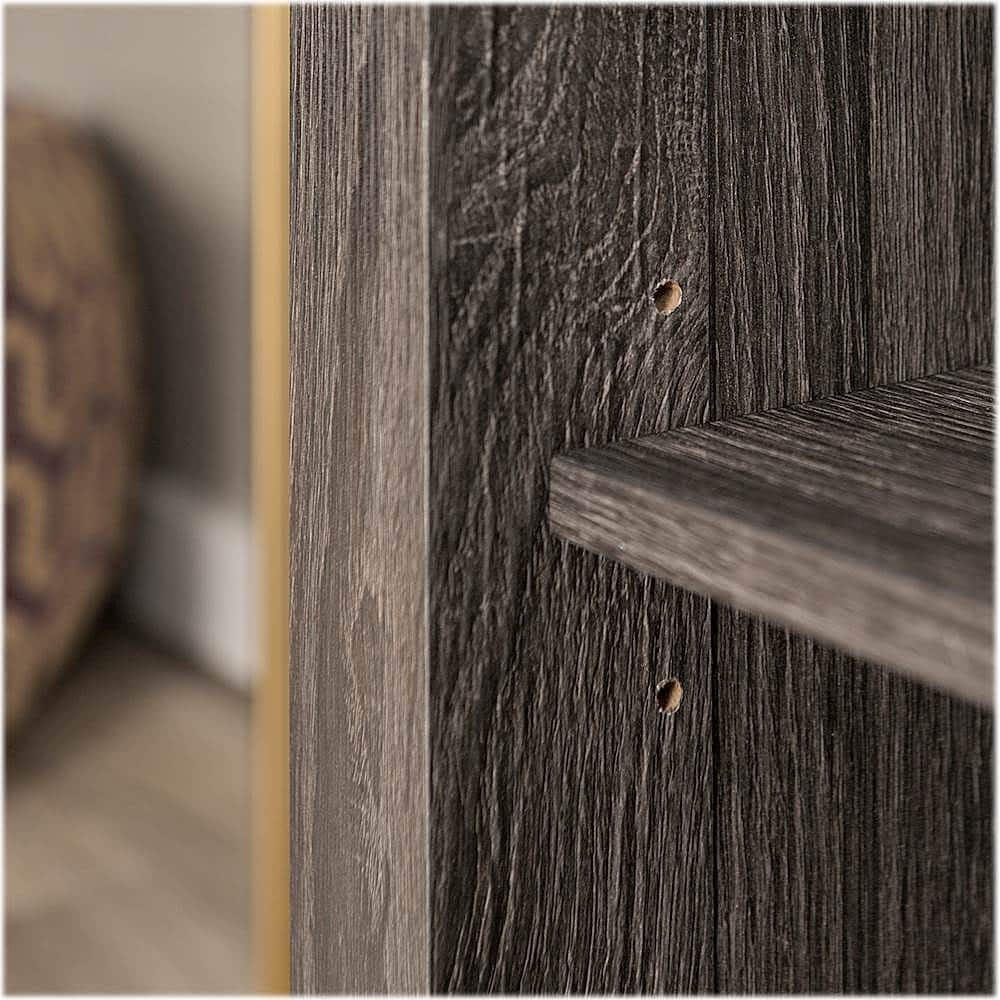 Alt View 14. Walker Edison - Modern 70" Open 6 Cubby Storage TV Stand for TVs up to 80" - Charcoal.