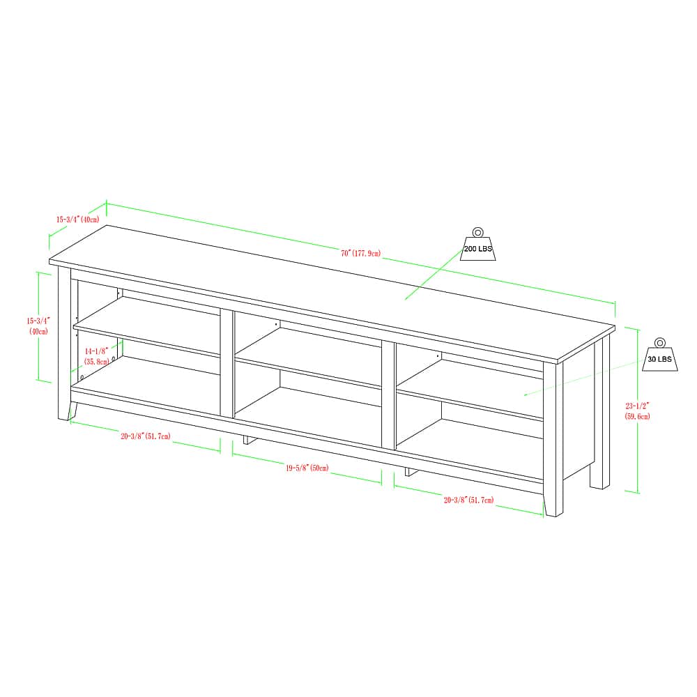 Alt View 21. Walker Edison - Modern 70" Open 6 Cubby Storage TV Stand for TVs up to 80" - Charcoal.