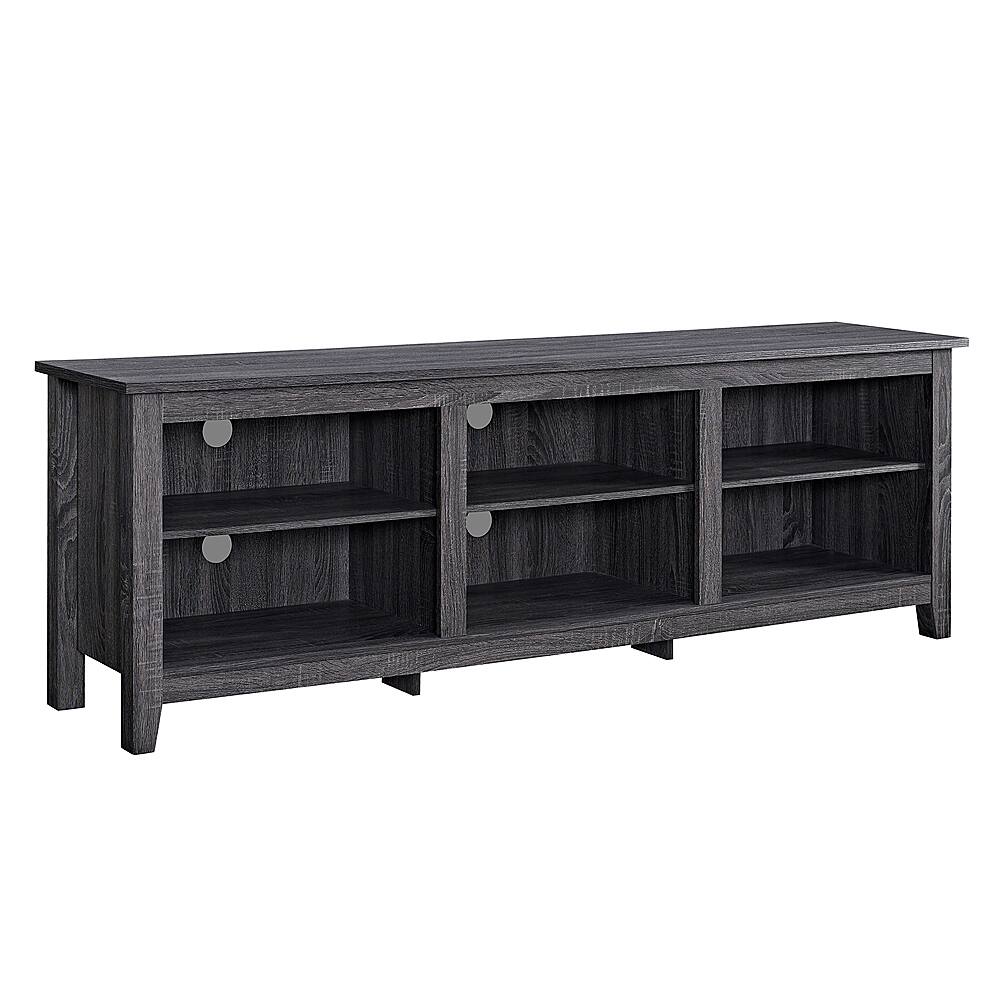 Alt View 16. Walker Edison - Modern 70" Open 6 Cubby Storage TV Stand for TVs up to 80" - Charcoal.