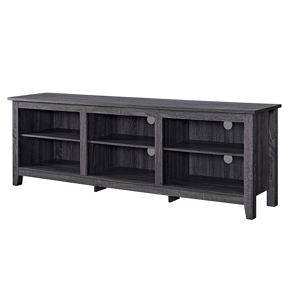Alt View 18. Walker Edison - Modern 70" Open 6 Cubby Storage TV Stand for TVs up to 80" - Charcoal.