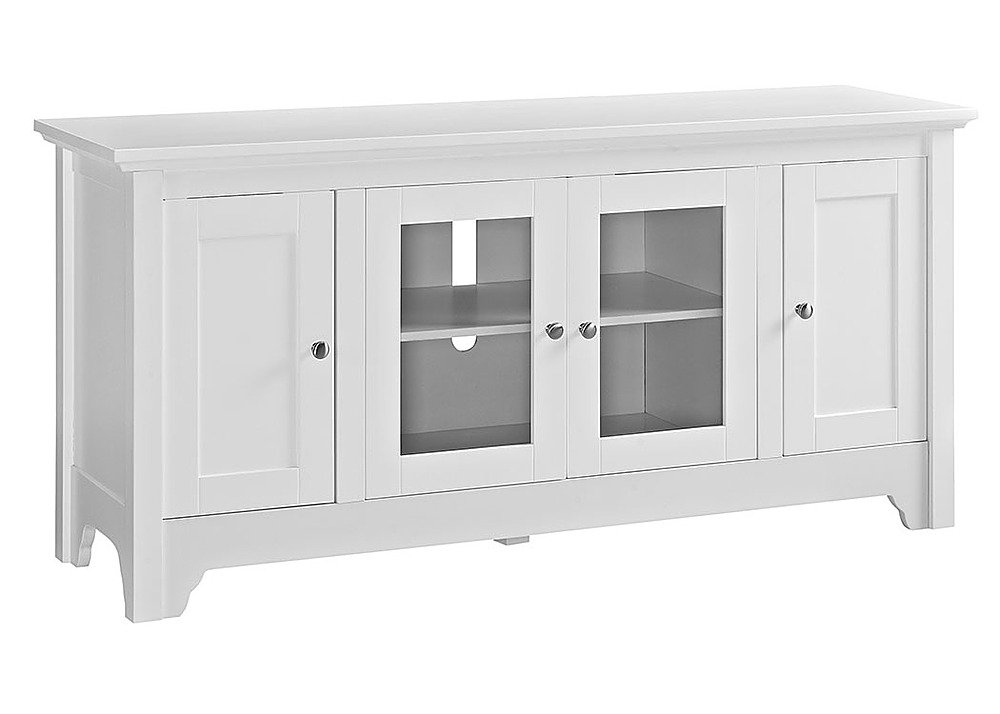 Angle View: Walker Edison - 52" 4 Door Media Storage TV Stand for Most Flat-Panel TV's up to 58" - White