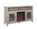 Angle Zoom. Walker Edison - Tall Glass Two Door Soundbar Storage Fireplace TV Stand for Most TVs Up to 65" - White Oak.